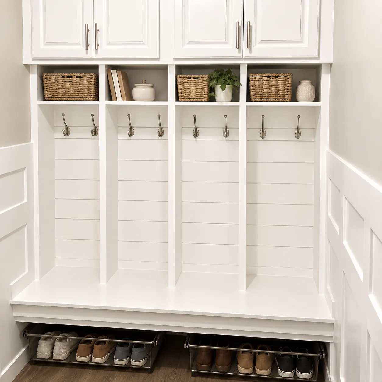 Mudroom storage and bench