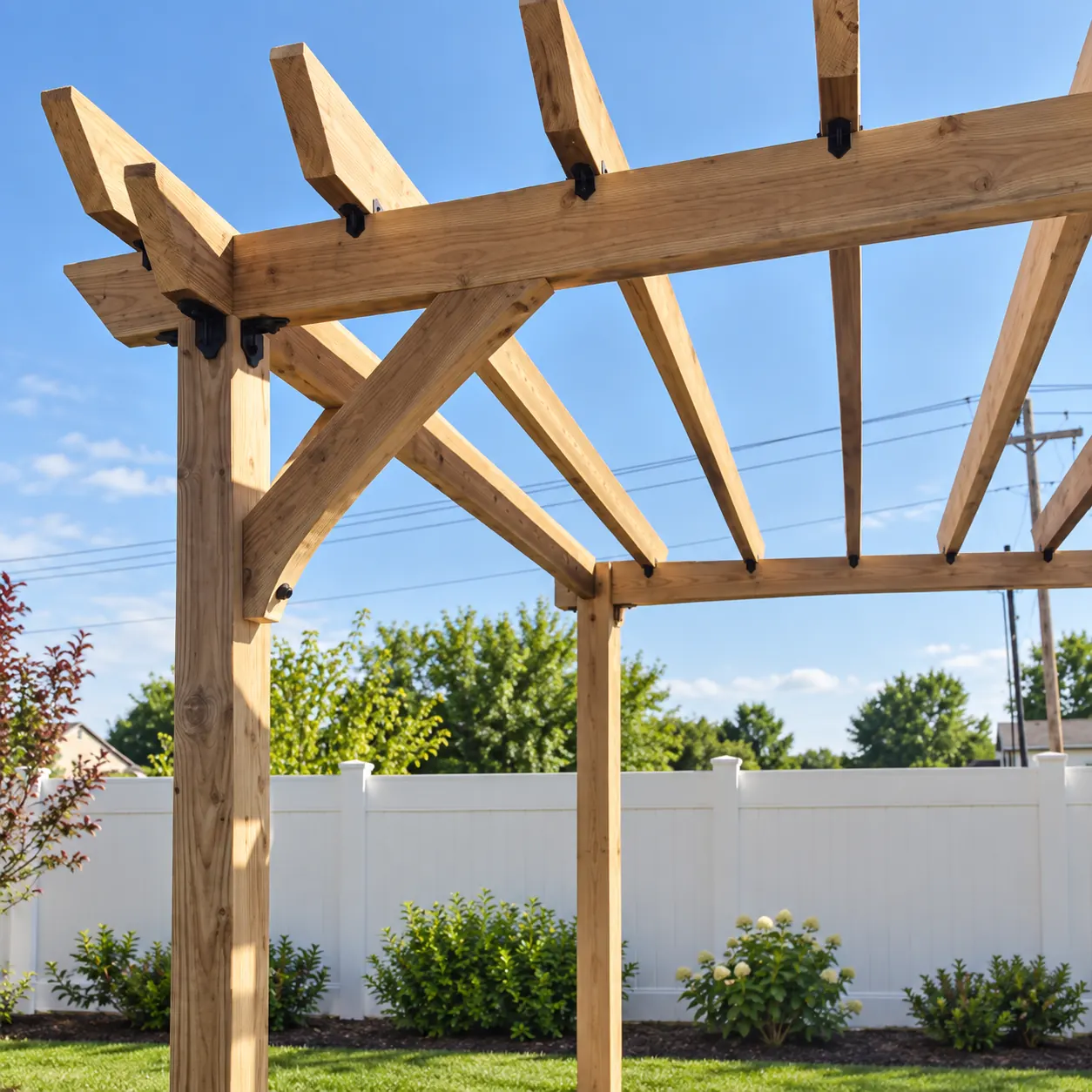 Timber pergola framing