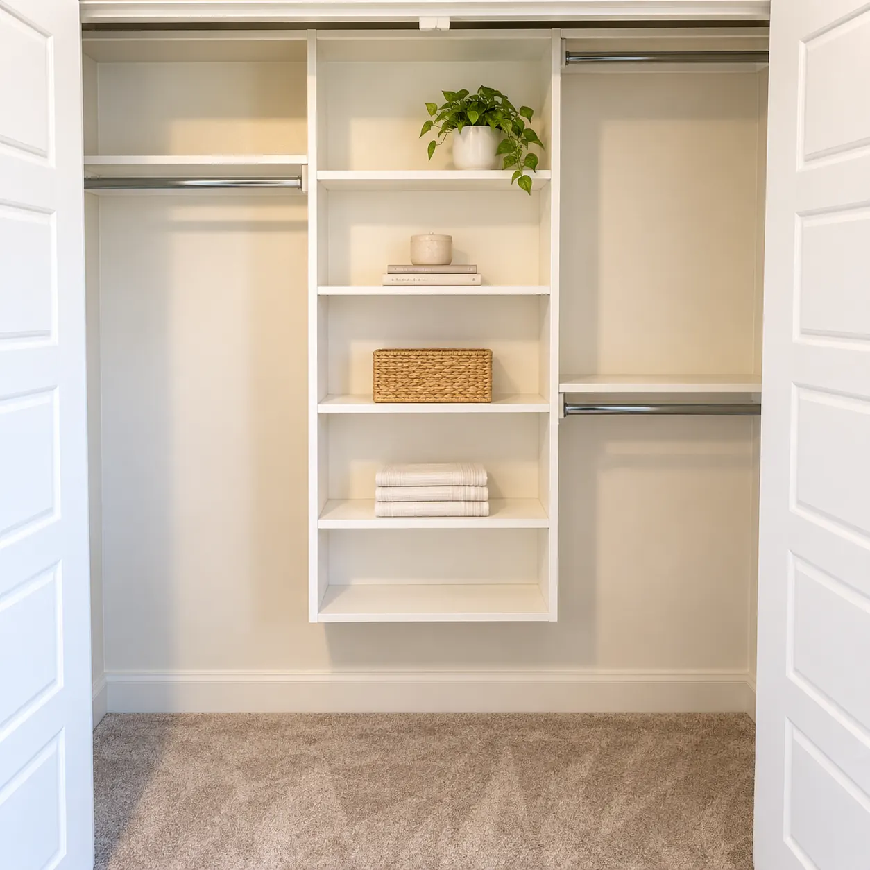 Basement closet shelving