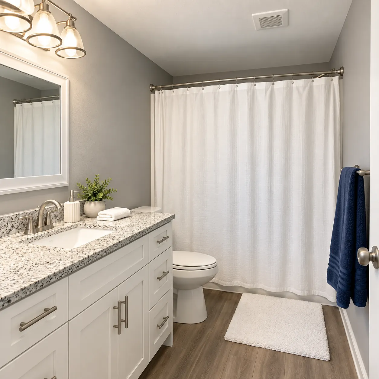 Remodeled bathroom and tile