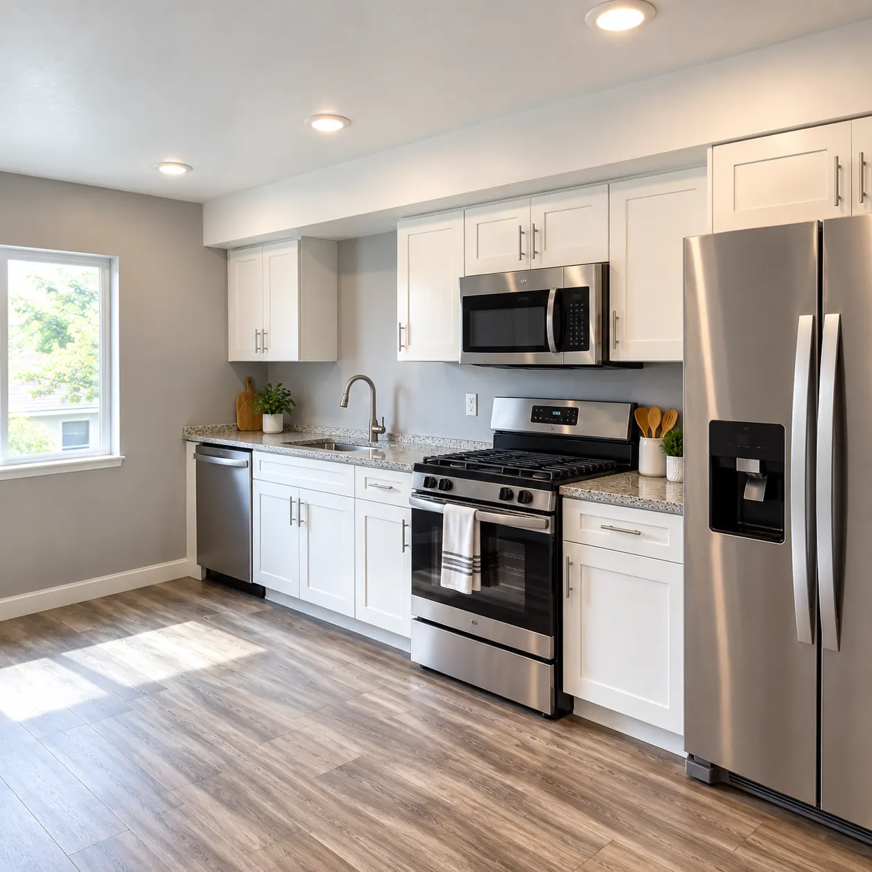 Remodeled kitchen and island