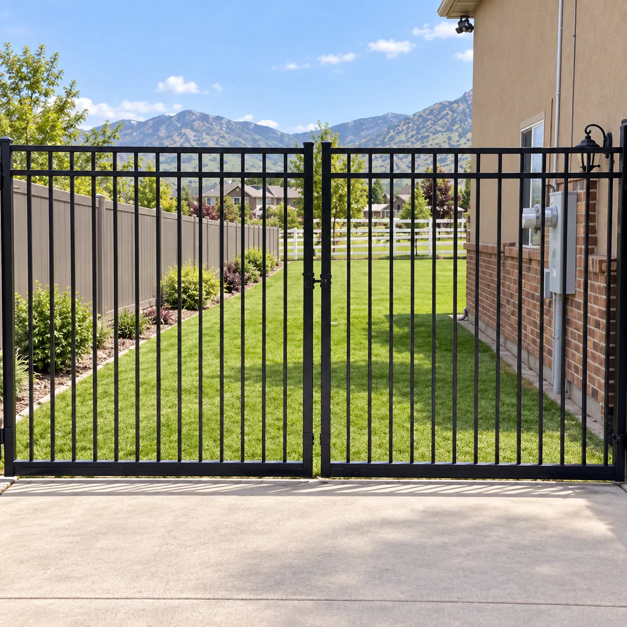 Metal side-yard gate