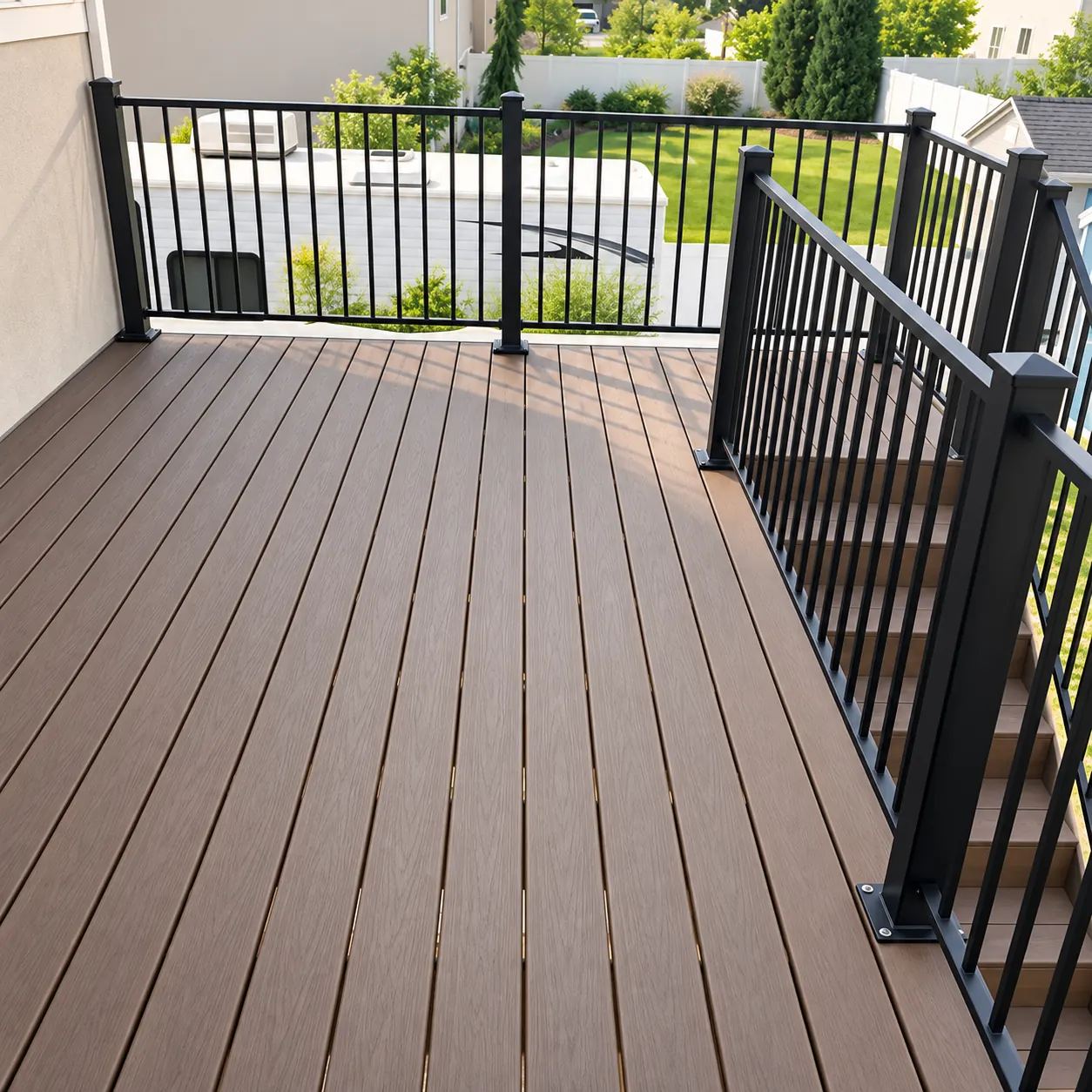 Deck boards and gate