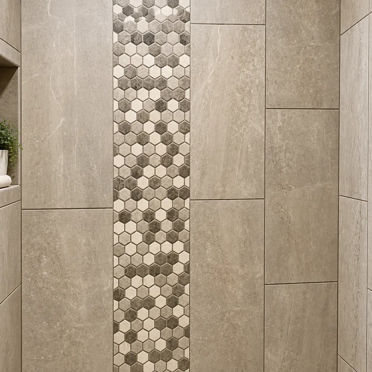 Hexagonal tile accent
