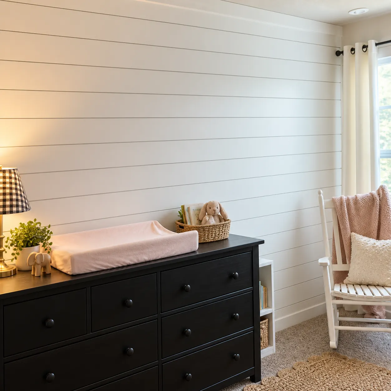 Shiplap nursery wall